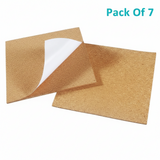 Self Adhesive Cork Stickers 4 Inch Square (Pack of 7 PCs) 10x10x0.2 CM Sheets For DIY Crafts Coaster Utilities Decoration Party