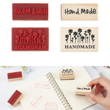 Mini Wooden Blocks Rubber Stamp Handmade Word Printed (Set of 2, Length 4 CM) For DIY Crafts Decoration Greetings