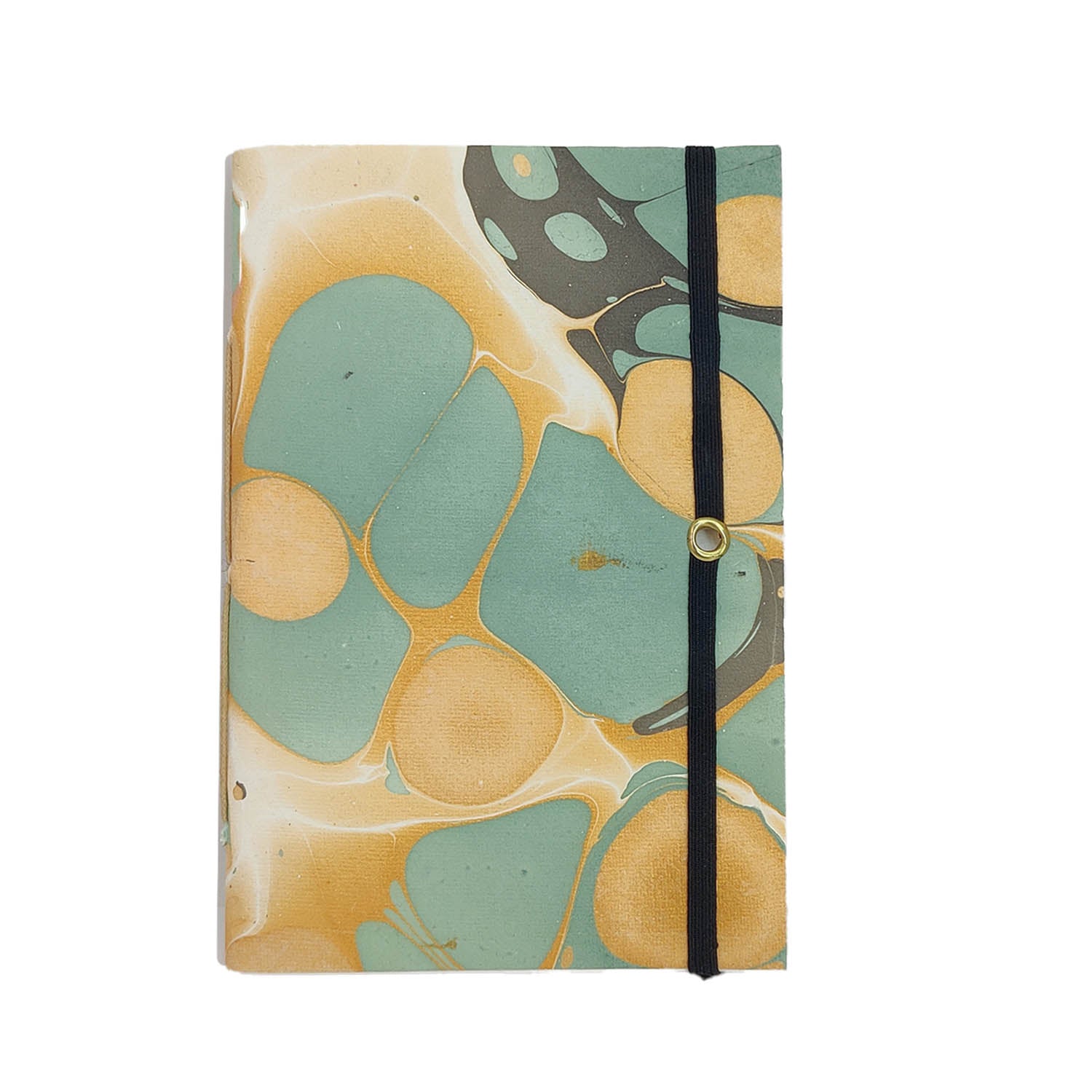 Vintage Handmade Journal Notebook (1 PC x 36 Pages) 4x6 Inch Handstitched Cotton & Organic Papers Elastic Lock For Gifts Multicolor [jefs-offcstnry-00003-m3]