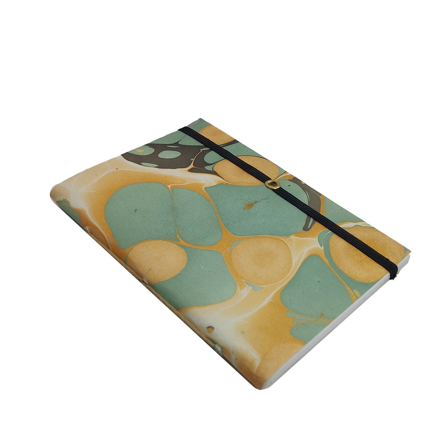 Vintage Handmade Journal Notebook (1 PC x 36 Pages) 4x6 Inch Handstitched Cotton & Organic Papers Elastic Lock For Gifts Multicolor [jefs-offcstnry-00003-m3]