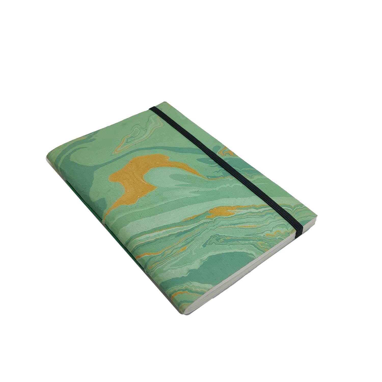 Handmade Vintage Journal Notebook (1 PC x 36 Pages) 4x6 Inch Cotton & Organic Papers Handstitched Elastic Lock For Gifts Multicolor [jefs-offcstnry-00003-m4]