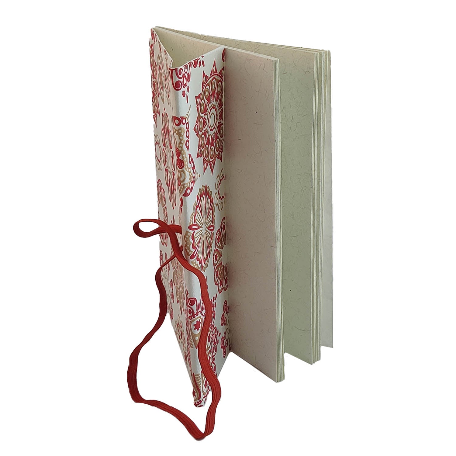 Vintage Handmade Journal Flap Notebook (1 PC x 18 Pages) 5x7 Inch Organic & Cotton Papers Elastic Lock Corporate Personal Gifts Multicolor [jefs-offcstnry-00003-m7]