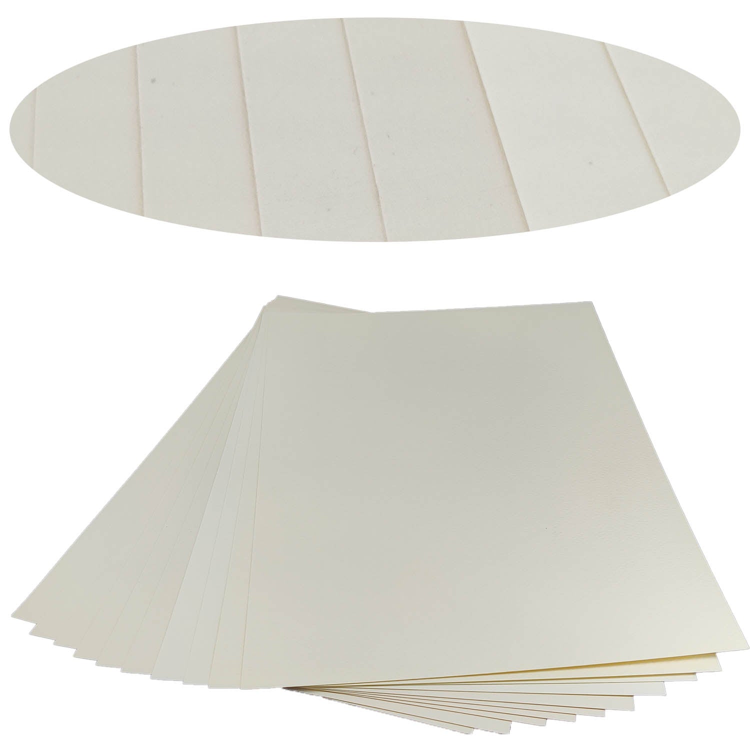 Textured Boards Case Binding Papers (10 Sheets, Ivory White Mixed Patterns, 300 to 250 GSM, A4 Size) For Art & Crafts Invitation Tags Brochures