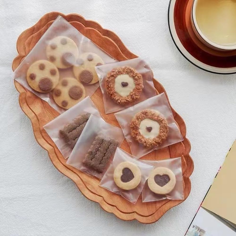 Frosted Self Adhesive BOPP Covers 13x8 CM With 8x10 Inside (1 Pack, 95-100 PCs) Transparent For Cookie Chocolates Jewellery Gifts