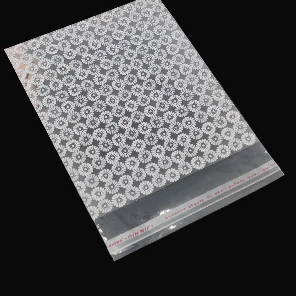 Self Adhesive BOPP Covers Flower Printed Pouches Multipurpose Gift Packing (#OT1)