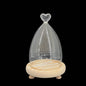 Glass Dome Cloche Cover Containers (1 Piece) 3.5x6 Inch Bottles Decoration Bell Jars With Wooden Heart Lid Base Food Storage Terrarium Plants [jefs-pack-boxnsupp-00120-m1]