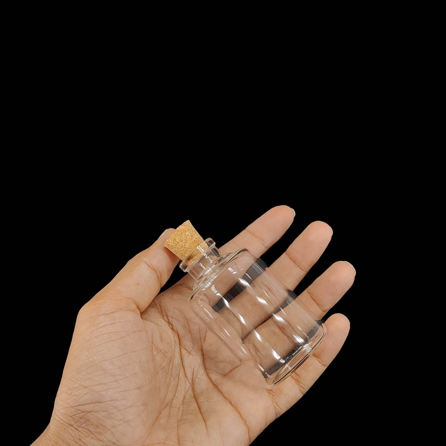Glass Dome Cloche Cover Containers 50 ML 7x3.5 CM (3 Pieces) Bottles Vials Jars With Cork Lid For Gifts Decoration Crafts Storage [jefs-pack-boxnsupp-00122-m18]