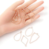 Metal Alloy Pendant Bezel Blanks (10 Pieces) 3 to 4.5 CM Range Mixed Shapes Bases Rose Gold Color For Resin Jewellery Making DIY Crafts [jefs-pndt-gnrl-00003-combo3]