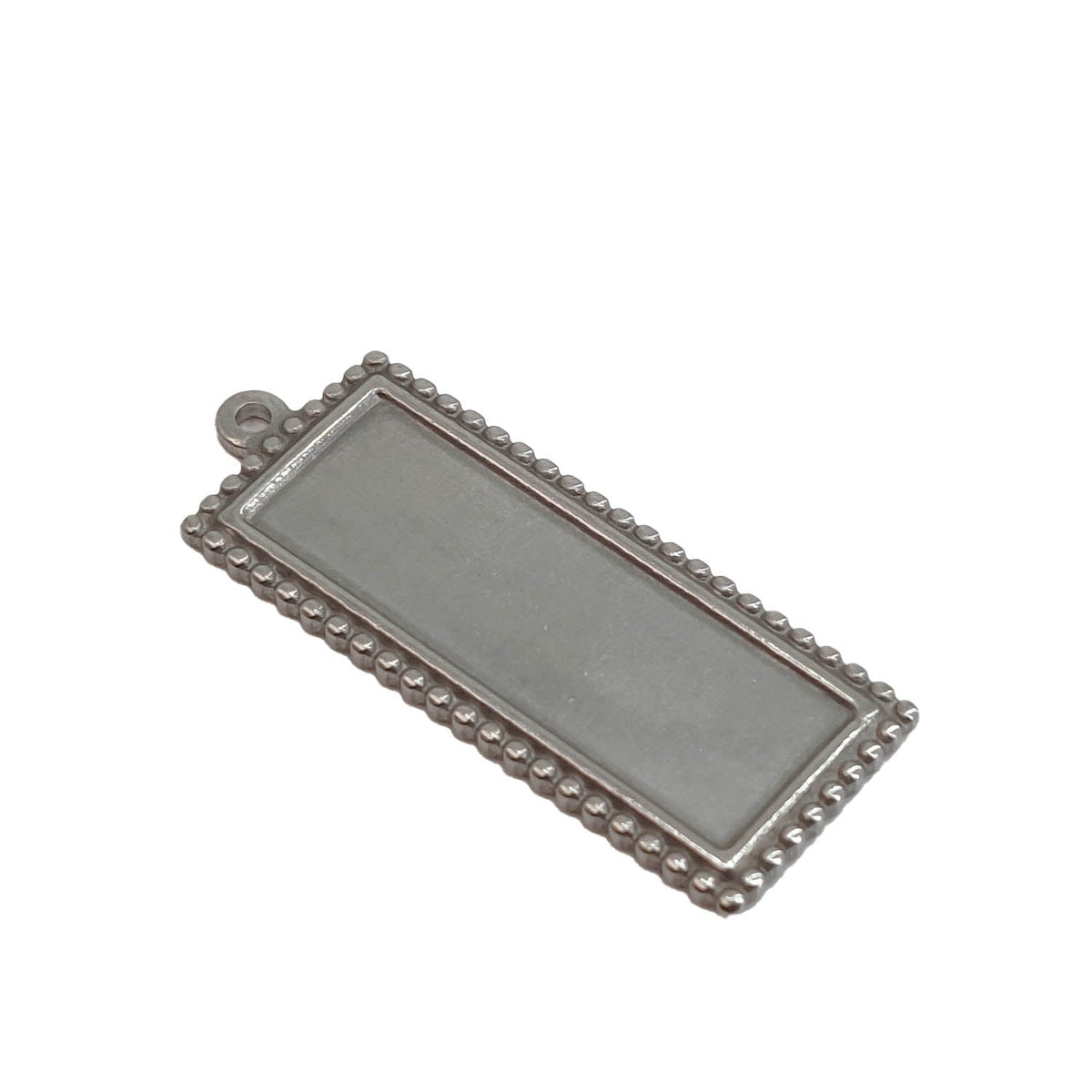 304 Stainless Steel Cabohon Pendant Base (1 Piece) 38x15 MM Inside 30x10 MM Tarnish Resistant Silver Color Rectangle Base Holder For Jewellery Making [jefs-pndt-gnrl-00006-m1]
