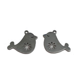 Tarnish Resistant 304-Stainless Steel Mini Pendant Charms (4 Pieces) Bird Silver Color Ion Plated For Jewellery Making Chains Bracelets [jefs-pndt-gnrl-00007-m1]