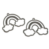 Tarnish Resistant 201-Stainless Steel Mini Pendant Charms (4 Pieces) Rainbow Silver Color Ion Plated For Jewellery Making Chains Bracelets [jefs-pndt-gnrl-00007-m2]