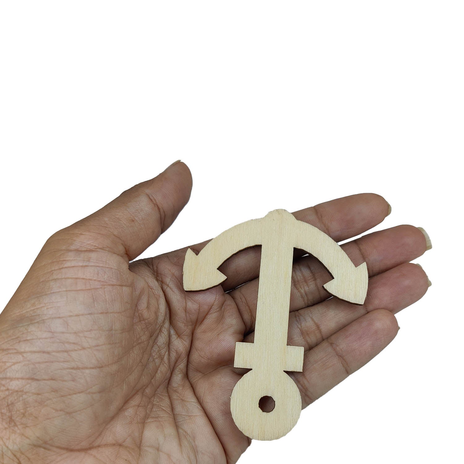 Wooden Pendant Blanks Bases (1 Piece) 7.8x6x2 CM Anchor Light Brown For DIY Crafts Key Chains Painting Drawing Gifts Decoration