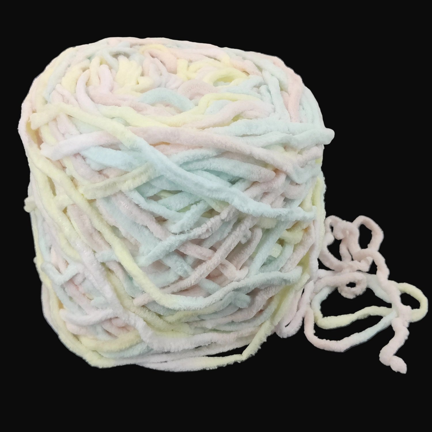 Soft Polyester Woollen Chunky Yarns 7 MM (1 Bunch x 150 GMs, 100+ Meters) Multicolor For Knitting Crochet Baby Sweater Scarf Fabric [jefs-stringlace-00015-m1]
