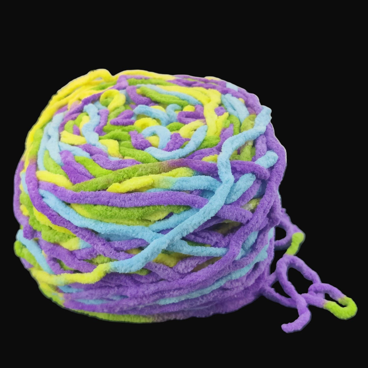 Soft Polyester Woollen Chunky Yarns 7 MM (1 Bunch x 150 GMs, 100+ Meters) Multicolor For Knitting Crochet Baby Sweater Scarf Fabric [jefs-stringlace-00015-m2]