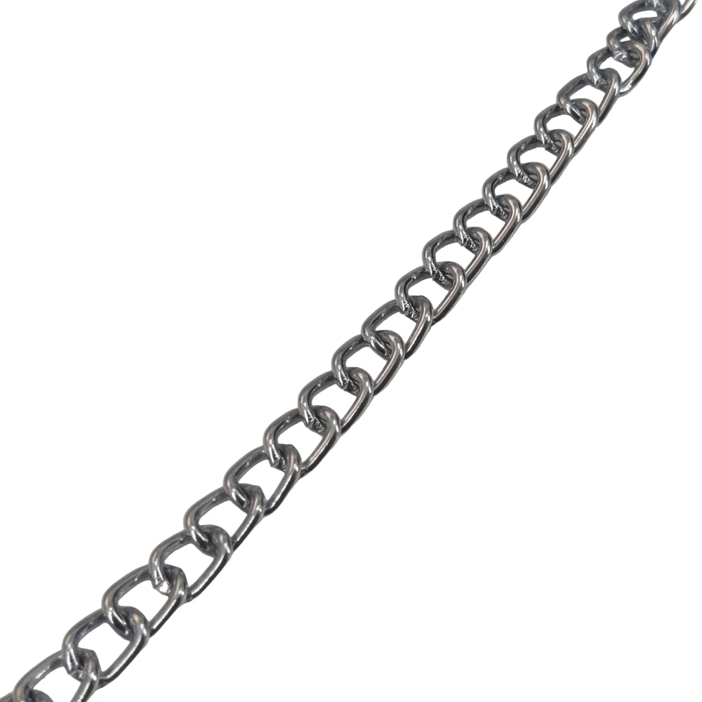 Mild Steel Chains (1 Meter) 8x5x1.2 MM Link Size For Jewellery Making Twist Silver Color (#OT1)