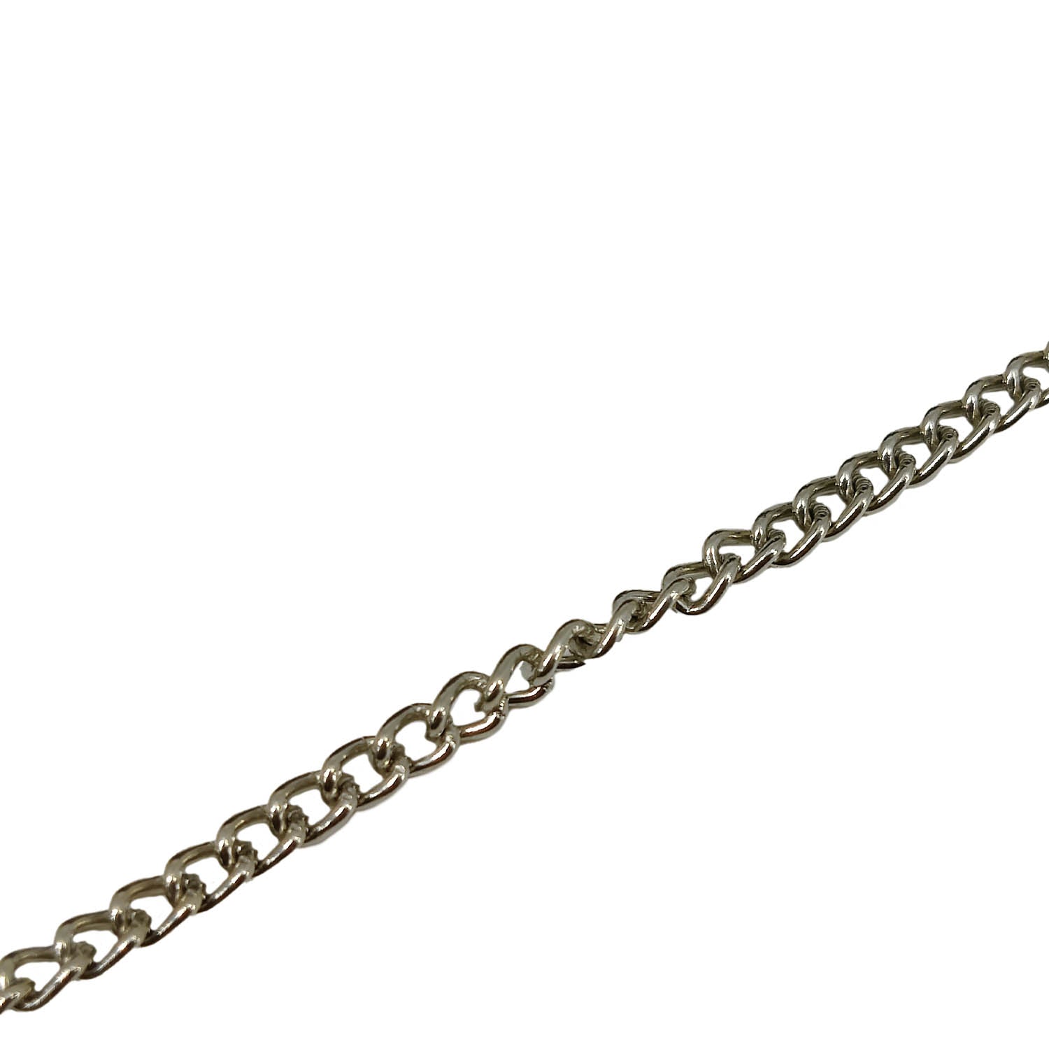 Mild Steel Chains (1 Meter) 4x3.5 MM Link Size For Jewellery Making Twist Silver Color
