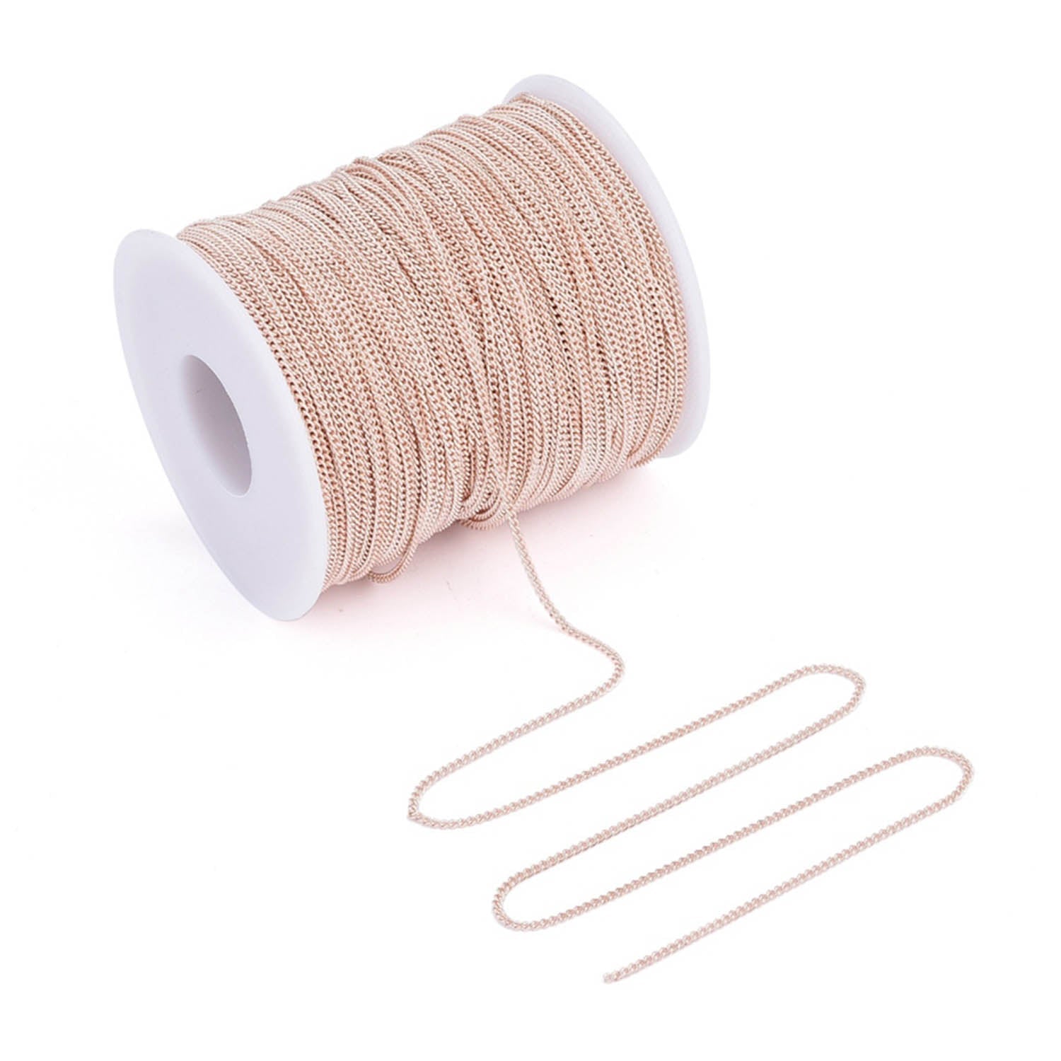 Brass Chains Rose Gold Color (1 Meter) 2x1.5x1 MM [jefs-stringlace-00307-m16]