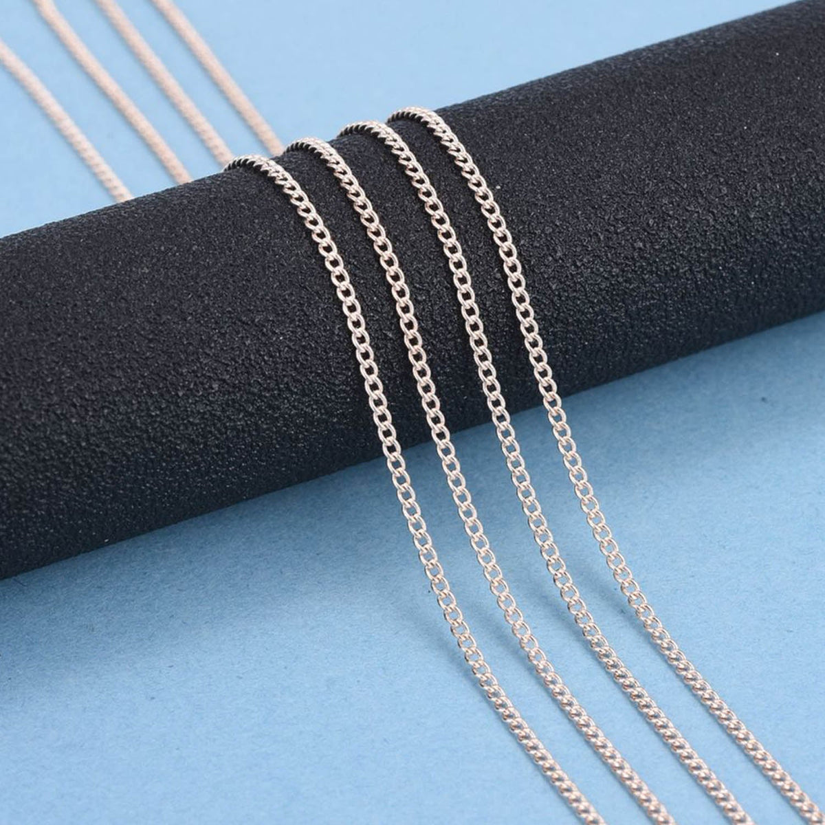 Brass Chains Rose Gold Color (1 Meter) 2x1.5x1 MM [jefs-stringlace-00307-m16]