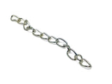 Jewellery Making Metal Iron Chain Extension 50x3mm Twist Silver Color (Pack of 20 pieces) [jefs-stringlace-00307-m6]