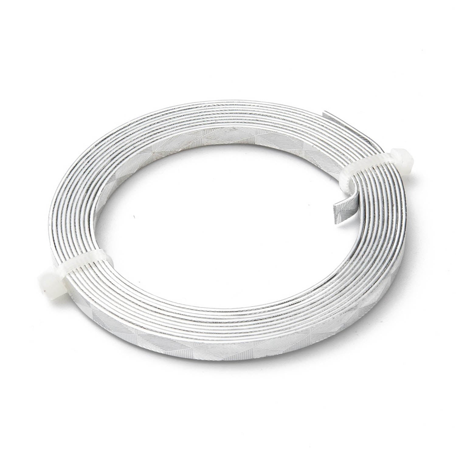 Textured Aluminium Wires 5x1 MM (1 Roll x 2 Meters) Bendable Bezel Strip Silver Color For Wrapped Jewellery Making DIY Crafts Arts
