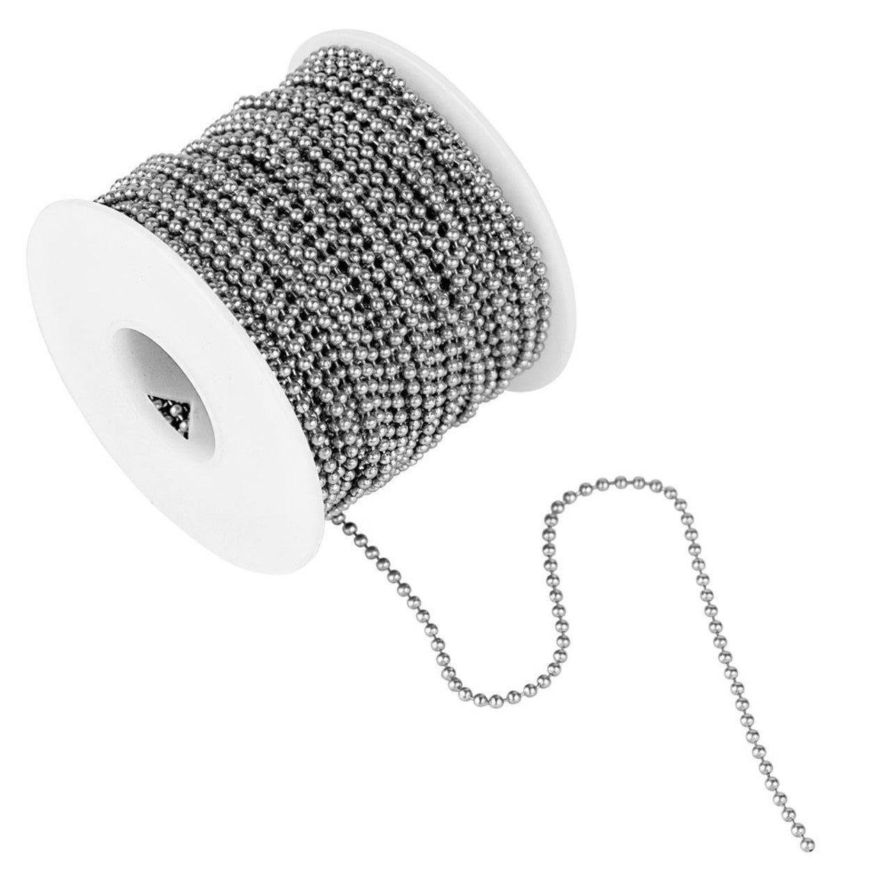 Tarnish Resistant Stainless Steel Jewellery Making Necklace Chains (1 Meter) 3 MM MM Ball Silver Color [jefs-stringlace-00395-m18]