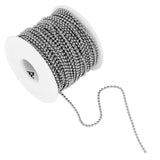 Tarnish Resistant Stainless Steel Jewellery Making Necklace Chains (1 Meter) 3 MM MM Ball Silver Color [jefs-stringlace-00395-m18]