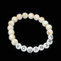 Elastic Name Customized Bracelets Personalized For Kids Girls Women With Off White Acrylic Beads