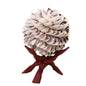 Handmade Sea Shell Crafts Ball With Stand For Decoration Aquarium Gift Memoir Round White & Brown 18x16 CM (1 Piece) [ac-artifctcrfts-00006-m4]