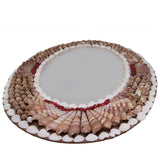 Handcrafted Sea Shell Crafts Wall Mirror Gifts Home Decoration Oval 41x32x3 CM (1 Piece) [ac-artifctcrfts-00031-m1]
