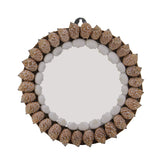 Handcrafted Sea Shell Crafts Wall Mirror Gifts Home Decoration Round 19x19x2.5 CM (1 Piece) [ac-artifctcrfts-00031-m5]