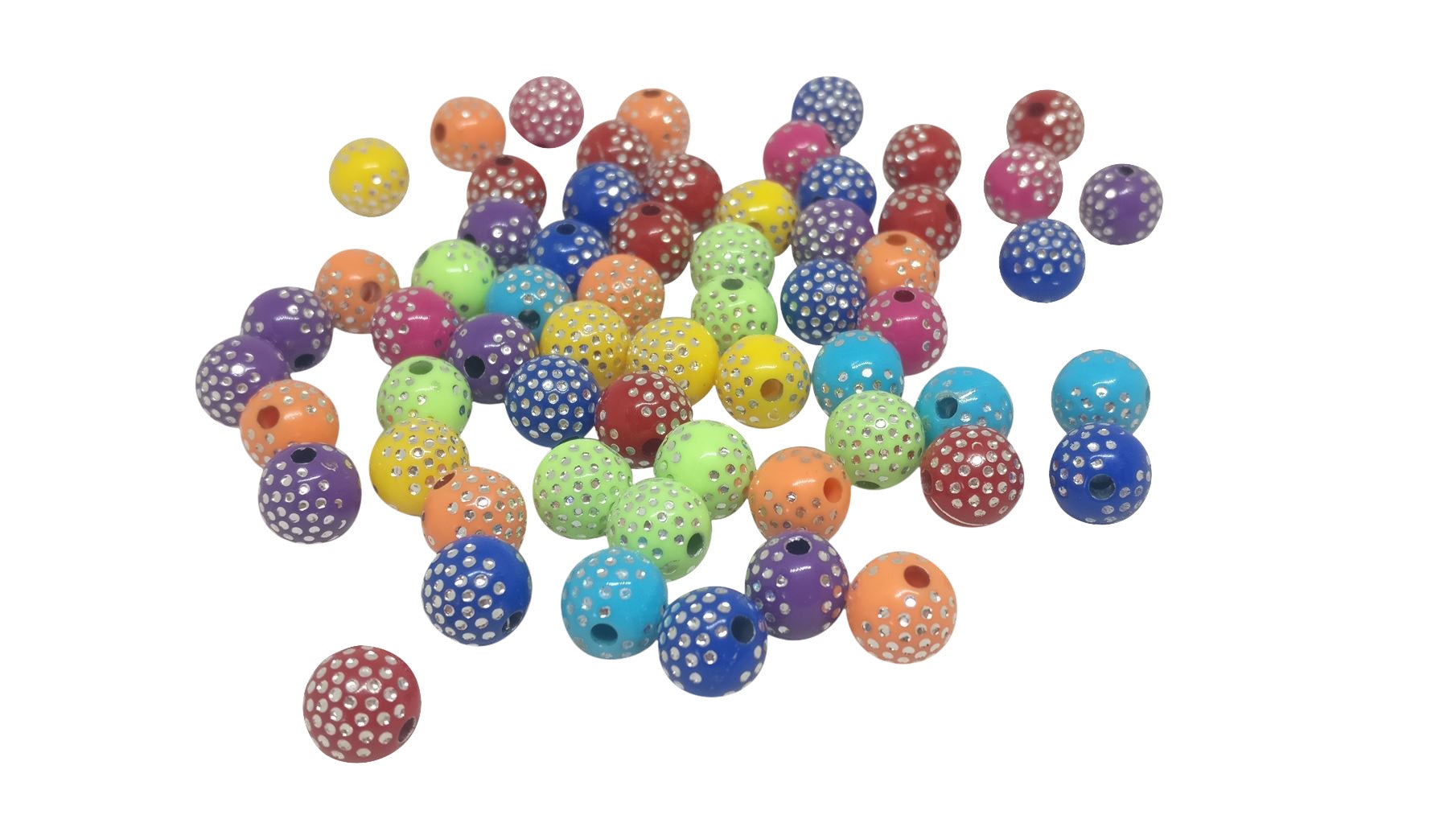 Plastic Beads With Dots 8mm Round Hole:2mm For Jewellery Making Crafts [ac-bds-00007]
