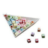Plastic Beads 5mm Alphabets Letters Hole:3mm Cube For Jewellery Bracelet Making Crafts [ac-bds-00023]