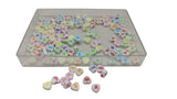 Plastic Beads 7x7x4xmm Alphabets Letters Hole:2mm Heart For Jewellery Bracelet Making Crafts [ac-bds-00025]