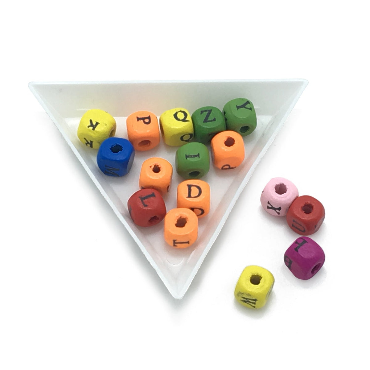 Wooden Beads 8mm Alphabets Letters Hole:3mm Cube For Jewellery Bracelet Making Crafts [ac-bds-00028]