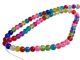 Crackle Glass Beads 6mm Round Assorted Color Mix (Sold as 1 String, 65+ Beads/string) [ac-bds-00031-m2]