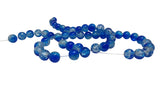 Crackle Glass Beads 8mm Hole Size:1.3 MM Round Dark Blue & Transparent (1 String, 100 Beads) [ac-bds-00032-m47]