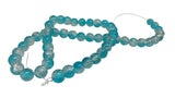 Crackle Glass Beads 8mm Hole Size:1.3 MM Round Light Blue & Transparent (1 String, 100 Beads) [ac-bds-00032-m48]