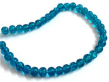 Crackle Glass Beads 4 MM Round Hole Size:1 MM Peacock Blue (1 String, 200 Beads/String) [ac-bds-00034-m3]
