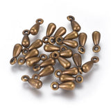 CCB Plastic Metallic Small Ghungroo Beads Charms 11x4 MM Drop (60+ Pieces, 5 GMs Wt) Antique Bronze Color [ac-bds-00064-m2]