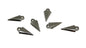 CCB Plastic Metallic Triangular Spike Beads Charms Pendants 19x9x4 MM (Pack Of 10 Pieces) Silver Color [ac-bds-00066-m4]
