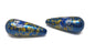 Flower Printed Designer Acrylic Beads 32x12 MM Blue Drop Hole Size:2mm (4 Pieces) For Jewellery Making Arts Crafts [ac-bds-00072-m4]