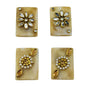Kundan Stone Beads (4 Pieces) Set Of 2 Random Designs Assorted Colors Rectangle 28x20x5 MM Hole 2 MM [ac-bds-00082-m2]