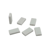 Acrylic Beads (10 Pieces) 25x14x5 MM White Rectangle Hole 1.5 MM For Jewellery Making Crafts [ac-bds-00086-m4]