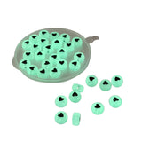 Radium Style Acrylic Beads Heart Symbol (70 Beads, 10 GMs) 7x4 MM Hole 1.5 MM Glow In The Dark Flat Round For Jewellery Making DIY Crafts [ac-bds-00087-m2]