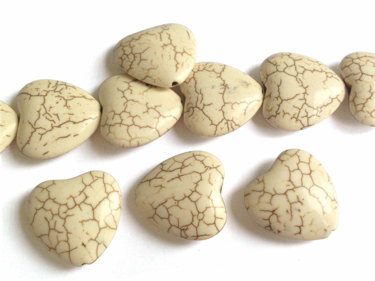 Synthetic Stone Beads 24x23 MM (10 Pieces) Heart Hole 1.5 MM White For Jewellery Making [ac-bds-00088-m1]