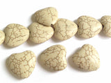Synthetic Stone Beads 24x23 MM (10 Pieces) Heart Hole 1.5 MM White For Jewellery Making [ac-bds-00088-m1]
