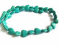Synthetic Stone Beads 12x11x5 MM (1 String, 22 Beads) Heart Hole 1 MM Turquoise Green 15 Inch For Jewellery Making [ac-bds-00088-m3]