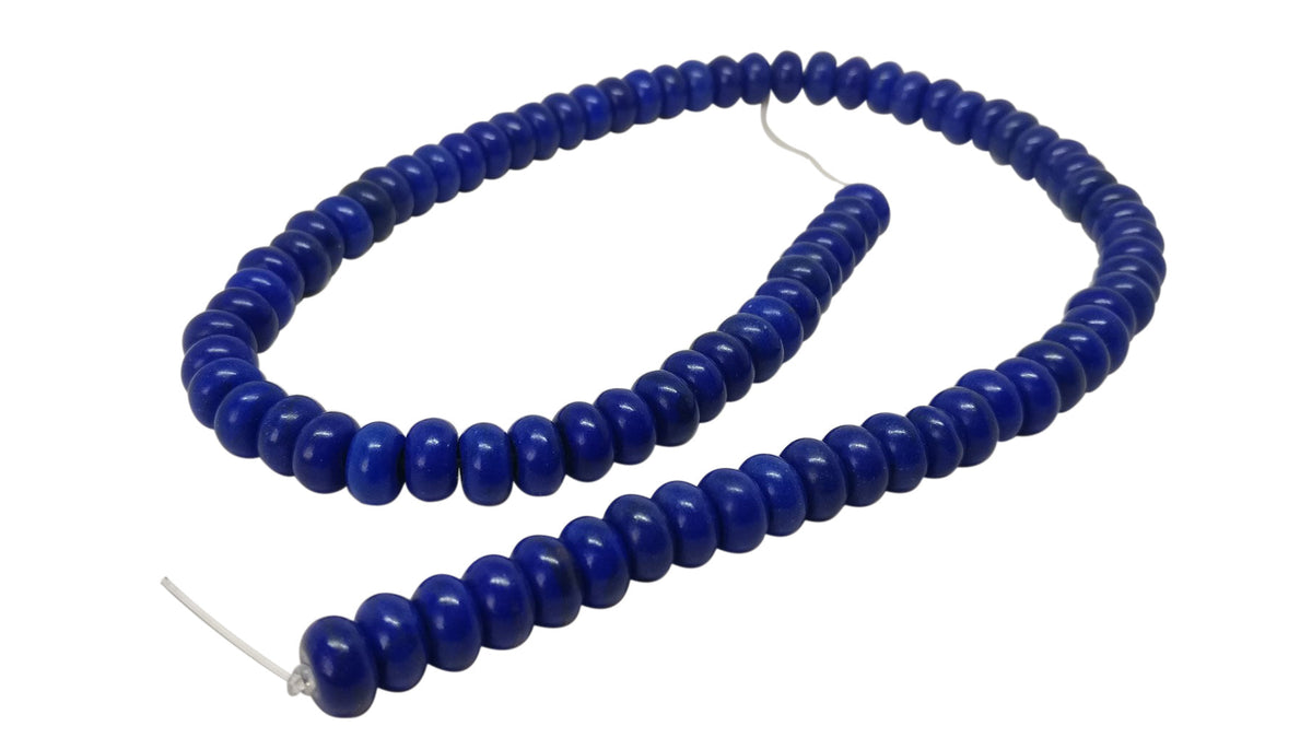 Synthetic Stone Beads 8x5 MM (1 String, 75 Beads) Rondelle Hole 1 MM Dark Blue 15 Inch For Jewellery Making [ac-bds-00090-m4]