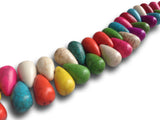 Synthetic Stone Beads 17x10 MM (1 String, 75 Beads) Drop Hole 1.5 MM Mixed Colors 16 Inch For Jewellery Making [ac-bds-00093-m0]