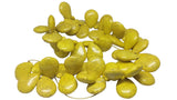 Synthetic Stone Beads 25x18x8 MM (1 String, 48 Beads) Flat Drop Hole 1 MM Yellow 15 Inch For Jewellery Making [ac-bds-00094-m2]